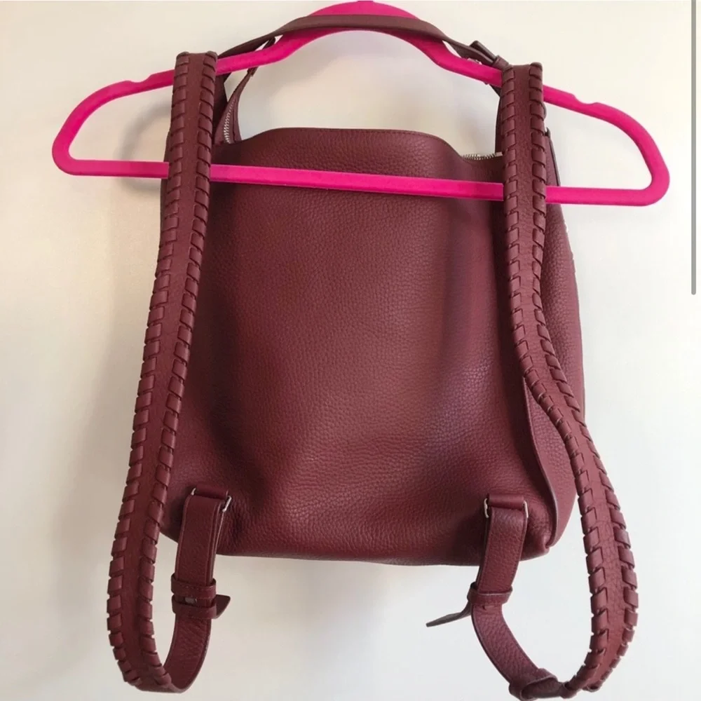 AllSaints Kita Backpack Berry Red Purse Bag - Picture 2 of 5